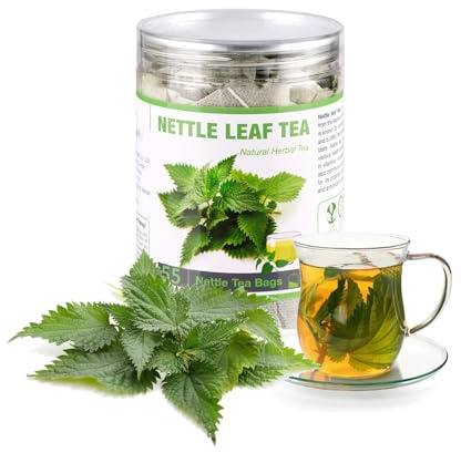 55 Nettle Tea Bags, 100% Natural & Pure Nettle Leaf Tea, Dried Nettle Herb Leaves, Caffeine Free, Eco-Conscious Tea Bags