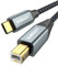 SUNGUY Cavo USB B a USB C, 3 Metri Cavo Stampante USB C, Cavo Stampante in nylon con spina dorata per MacBook Pro/Air, Matebook, Dell, HP, Canon, Scanner, Digital Piano, MIDI-Grigio
