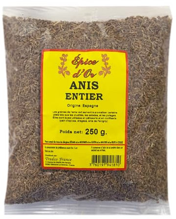 Anis Vert Entier 250g - Epice d'Or, 100% Naturel, Sans Colorant, Sans Additif, Sans Arôme Artificiel Ni Conservateur