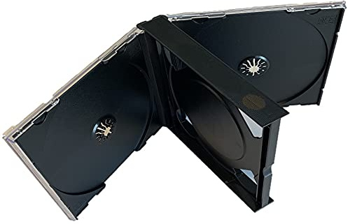 MediaPack4All 24mm Chubby Double Jewel Case (2-Disc Capacity), Black Double Chubby Jewel Case for CD/DVD/Game Storage (10)