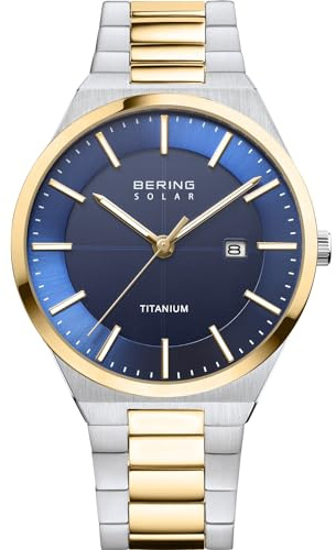 BERING Herren Uhr Solar Movement - Titanium Collection mit Titan und Saphirglas 14439-717 - 10 ATM
