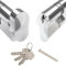 Door Lock with Keys - Thumb Turn Euro Cylinder Barrel Lock - 6 Pin Anti-Drill and Anti-Pick Door Lock (Chrome, 45/50)