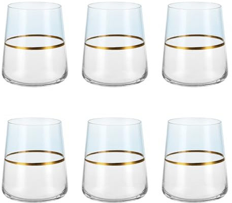 KASANOVA Set 6 bicchieri acqua 420 ml blu e oro Spectrum