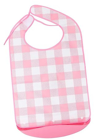 Ipetboom Lätzchen für alte Männer Speichel Kleidung Wasserdicht Mund Futterspender Lätzchen für Babys Abs Essensschürze Essensschutzschürze großer Tuchschutz Lätzchen füttern Polyester Rosa