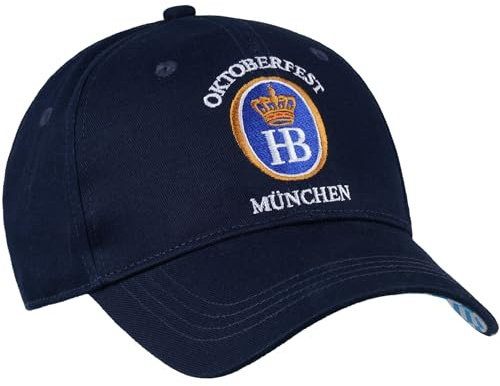 Hofbräuhaus München Cap „Oktoberfest München“ Original Flexfit | Kappe für Herren und Damen | Baseball-, Trucker- Kappe | Geschenkidee für Männer und Frauen (Einheitsgröße, Blau)