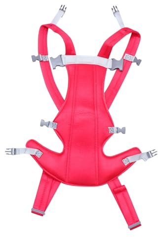 FUNOMOCYA Babytragesitz aus Atmungsaktivem mit Verstellbaren Extra Breiten Gurten für Monate Rückenschonend Vielseitiges Tragesystem für Neugeborene und Kleinkinder bis Rot