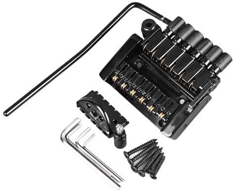 Drfeify Headless Guitar Bridge Set Durable Metal Tremolo Vibrato System for Electric Guitar Enthusiasts