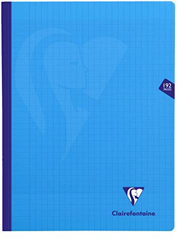 Clairefontaine 329341C - Kladde / Notizbuch Mimesys mit Fadenbindung, DIN A4+ 24x32 cm, 96 Blatt 90g, französische Lineatur, Einband aus PP, Blau, 1 Stück