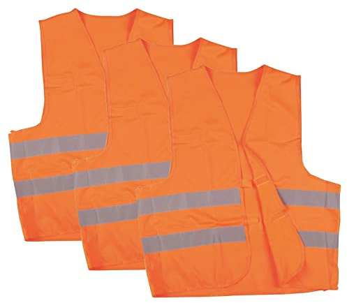 Warnweste, Sicherheitsweste, Pannenweste mit Reflexstreifen EN ISO 20471-2 Farben in S, M, L, XL, XXL, XXXL - VPE = 3 Stück, Farbe:orange, Größe:XXL