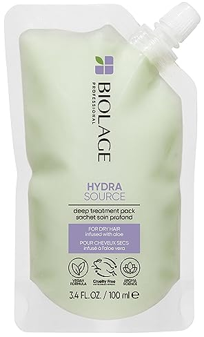 Biolage Intensiv pflegende Haarkur für trockenes Haar, Mit feuchtigkeitsspendendem Aloe Vera und Spirulina-Extrakt, Hydra Source, 1 x 100 ml