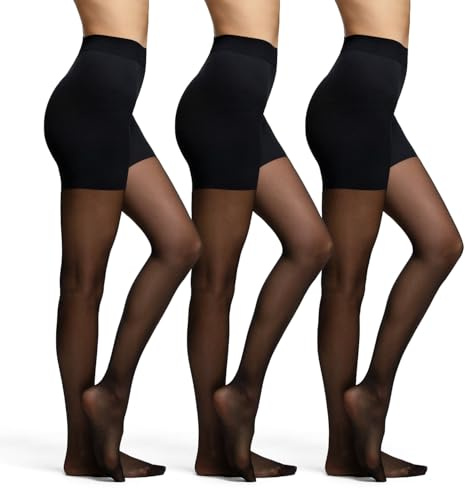 LIEMI ✅ Pompea täckta strumpbyxor push up triple action 40 DEN med 1 och 3 par, Svart – 3 par, S