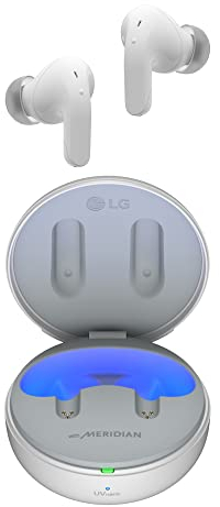 LG Tone Free DT60Q In-Ear Bluetooth Kopfhörer mit Meridian-Technologie, ANC (Active Noise Cancellation), UVnano & IPX4-Spritzwasserschutz - Schwarz