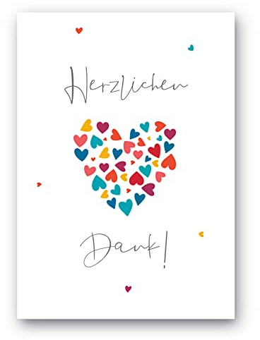 Meridian Design Dankeskarten, Premium Klappkarten im 10er Set mit Umschlägen für Geburtstag, Hochzeit, Taufe, Konfirmation, Kommunion, Geburtstag, Jubiläum
