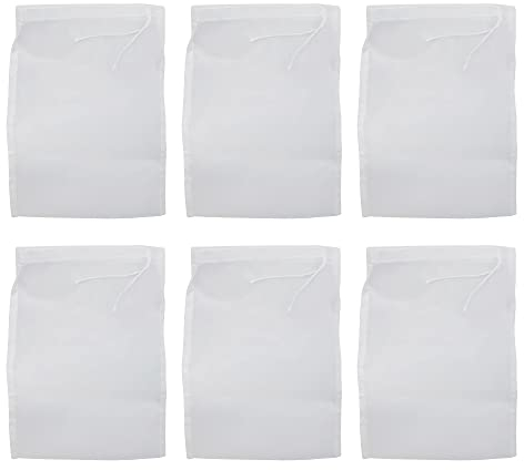 UMCHU 6 Stück 100 Maschenweite Nylon Nussmilchbeutel,feinmaschiges Passiertuch Filtertuch waschbar,für Nussmilch Obstsaft Gemüsesaft(15 * 20cm)