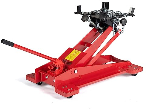 TUFFIOM Hydraulic Transmission Service/Floor Jack Lift 1/2 Ton (1,000 lb) Capacity, Low Profile Roll-Under Floor Trolley, Automotive Shop Tool Hoist Lift Lifting Jack, Red