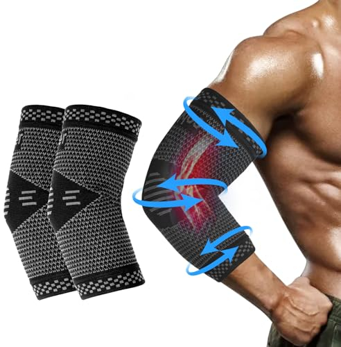 Coudière Tendinite Coudiere Musculation Manchon de Compression Bras et Coude pour Tennis Elbow pour Tendinite et Blessures Sportives - Soulagement Tendinite Coude pour Hommes et Femmes(1 Paire, XL)