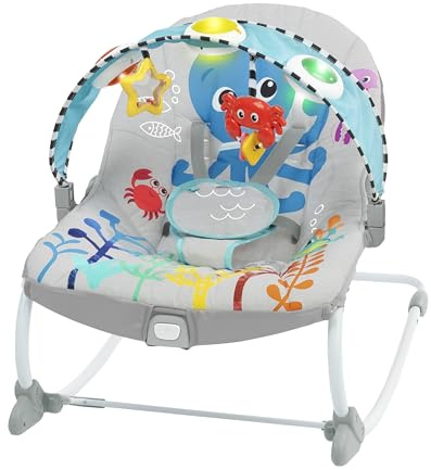Baby Einstein Ocean Explorers Babywippe & Babyschaukel mit Musik & Licht, babyaktiviert, für Kinder von 0 bis 30 Monaten