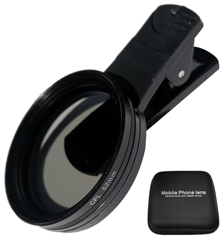 Filtro de lente de cámara de teléfono CPL de 52 mm, kit de filtro de lente de teléfono, filtro CPL universal compatible con teléfonos inteligentes iPhone, Samsung/Android (tamaño: 52 mm)