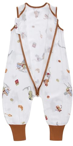 LAT Gigoteuse ete Sac de Couchage pour Bébé 0.5 tog Gigoteuse d'été à Pieds Sans Manches Gigoteuse avec Jambes Turbulette Ete pour Garçon Fille (Souris, M/12-24 Mois)