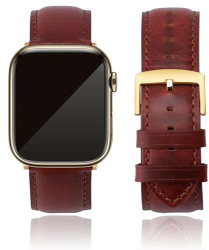 CORROPELLE Uhrenarmband Kompatibel mit Apple Watch Leder Armband 49mm 46mm 45mm 44mm 42mm, Hochwertige Echte Leder Uhrenarmbänder Ersatz für iWatch Serie 11 10 9 8 7 6 5 4 3 2 1 SE3/2/1 Ultra3/2/1