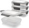 Alpha Designs | Lunch Box Food Containers 3 Pack with Lids Meal Prep Containers Reusable | 600ml