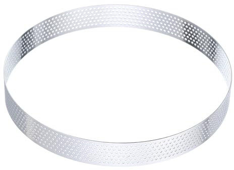 QUARKZMAN Anneaux à Tarte en Acier Inoxydable 5,9 Cercle de Cuisson Perforé en Métal pour Dessert Mousse Gâteau Rond Anneau Antiadhésif pour Outil de Fabrication de Nourriture au Fromage