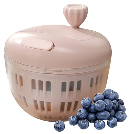 Secador de ensaladas, secador de verduras de 800 ml, limpiador de frutas con base antideslizante con colador para una preparación eficiente, productos crujientes, cocina, picnic, camping
