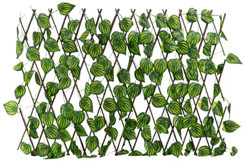 PINCHO Valla Extensible con Hojas Artificiales, Verde, 70x180 cm, Celosía Decorativa para Jardín, Terraza y Balcón, Ocultación y Privacidad