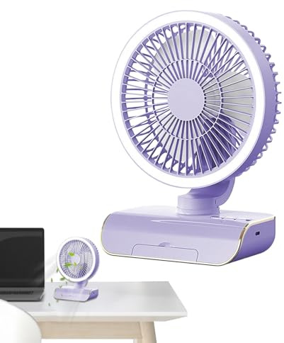 Générique Ventilatore da scrivania oscillante | 5 velocità con telecomando oscillante per uso personale – 2000 mAh ricaricabile aria, dispositivo ventilatore a mano per