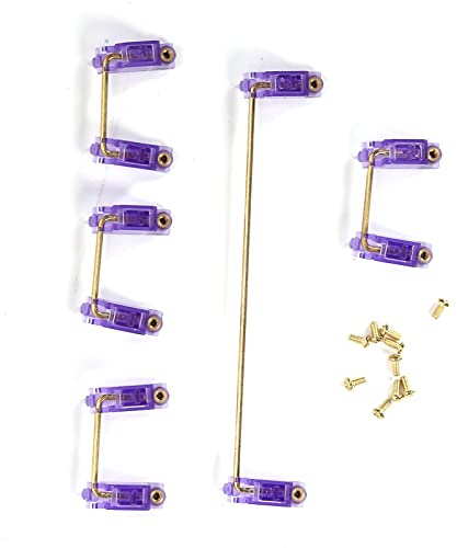 Stylebest Mekanisk Tangentbordsstabilisator Guldpläterade Skruvar Hållbart Tillbehör för DIY 61/64/87 Tangentbord Transparent Nylondesign (Genomskinlig lila)