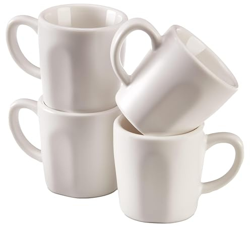 Espresso Cups by Easy Living Goods, Matte White Porcelain - 2.3 Ounce, Set of 4