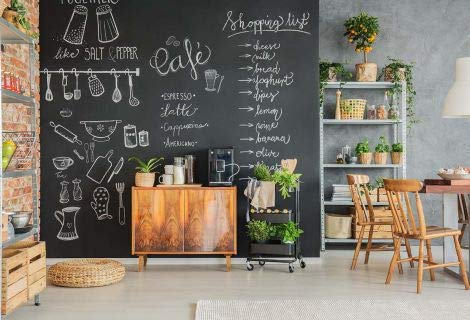 Tafelfolie magnetisch | Meterware Farbe: schwarz | 40 Größen | beschreibbar, abwischbar, magnetisch | KreideTafel Folie Magnet | selbstklebend stark | für Hoch- und Querformat (120x100cm)