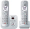 Panasonic KX-TG6862GS Schnurlostelefon mit 2 Mobilteilen und Anrufbeantworter (Bis zu 1.000 Telefonnummern sperren, übersichtliche Schriftgröße, lauter Hörer, Voll-Duplex Freisprechen) perl-silber