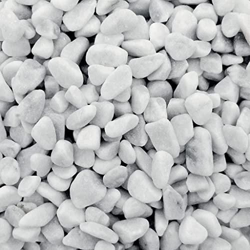 Ciottoli di Marmo Bianco di Carrara - Sassi Bianchi Decorazione Giardino e Casa Aiuole e Bordure 7/15mm (50kg)