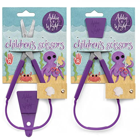 Ashton and Wright – självöppnande sax med skyddande skydd – lila – tvåhänt – 2-pack