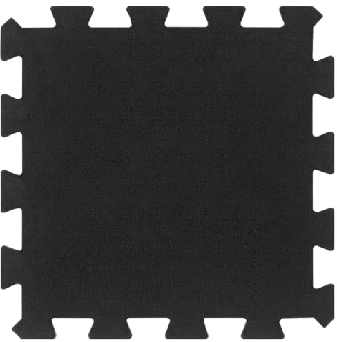 vidaXL Rubber Floor Tiles-Interlocking Gym Mats 16mm Thick Black 30x30 cm-Home Fitness/Playroom/Garage Flooring Protective Mats