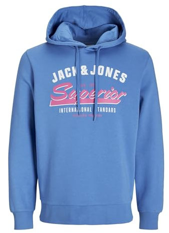 JACK&JONES Jjelogo Noos Sweat à Capuche à 2 col 24/25 Sweatshirt, Pacific Coast, L Homme