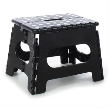 Folding Step Stool for Adults and Children, Medium Heavy Duty, Foldable, 3+ Colours and Sizes (Black, 9 Inch)