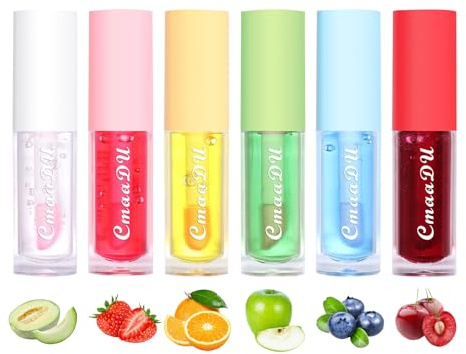 6 Pièces Brillants à Lèvres Aromatisés Aux Fruits, Set De Gloss à Lèvres Aromatisé Aux Fruits, Huile à Lèvres Hydratante à Couleur Changeante, Liquide Brillant Hydratant Pour Des Lèvres Longue Tenue,