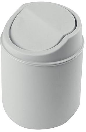 Generisch Desktop-Mülleimer, Mini Süße Mülleimer Tischmülleimer Mit Deckel Tischabfalleimer Papierkorb mit Deckel für Zuhause Büro Wohnzimmer (A02 Grau)