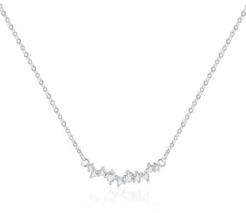 Silber 925 Halskette für Damen, Mehrere Glänzende Diamant Anhänger Halskette Stilvolle Schicke Stern Schneeflocke Halskette Diamant Halskette Blumen Charm Kette Halskette Schmuck für Hochzeitsfeiern