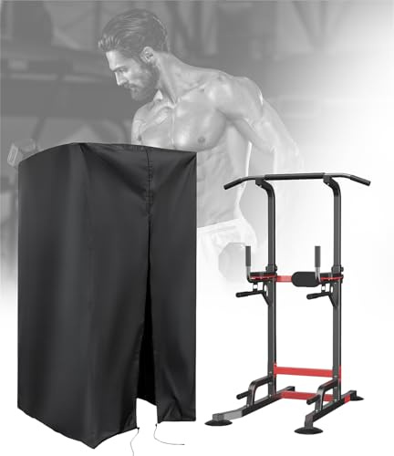 Power Tower Dip Station Cover, Pull Up Bar Stand Cover for Power Tower Home Strength Training Dip Stands Waterproof & Dustproof Protective Cover for Indoor or Outdoor (102cm x 107cm x 163cm)