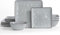 Richmount Steingut Geschirrset 4 Personen, Serie Ocean 12-tlg Quadratishes Geschirr Set, Teller Set pülmaschinen- mikrowellen- kratzfest für Tafelservice mit Reaktiver Glasur, Essgeschirr, Grau