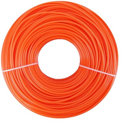 COEWUR 1 Rotolo Filo per Decespugliatore 2,4 mm x 100m Filo Tagliabordi Tondo Filo Nylon per Decespugliatore Giardino Prato Parco ed Esterno (Arancione)