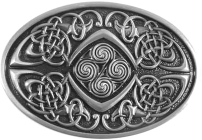 Hoite Hebilla de cinturón con nudo celta, cierre ovalado de metal vintage para hombre, para hombre y mujer, hebilla de repuesto estilo vaquero celta estilo western.