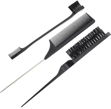 iplusmile Set 3 Pezzi Pettini per Colore Chioma in Abs Nero, Spazzola Professionale per Colorazione Facile e Resistente, per Casa