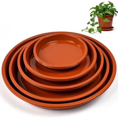 Vunanvu 16 Pezzi Sottovasi per Piante Sottovasi Rotondi 16/20/24/28/32 cm Piattini per Vasi da Fiori Sottovaso per Fioriera da Interno/Esterno Plastica Sottovaso Piante per Giardini Cortili e Balconi