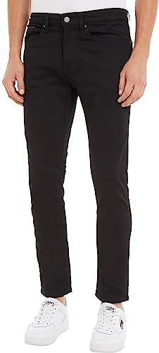 Tommy Jeans Jeans Uomo Austin Slim Tapered Elasticizzati, Nero (New Black Stretch), 30W / 36L