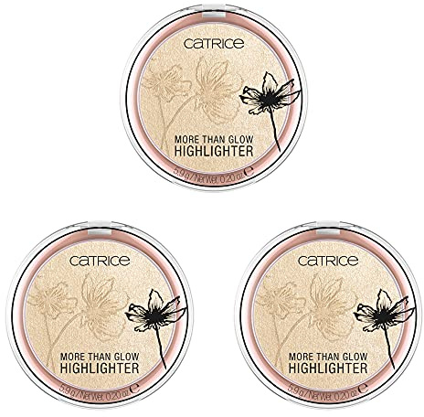 Catrice Iluminador More Than Glow, n.º 030 Beyond Golden Glow, dorado, intenso, metálico, brillante, vegano, sin nanopartículas, paquete de 3 (3 x 5,9 g)