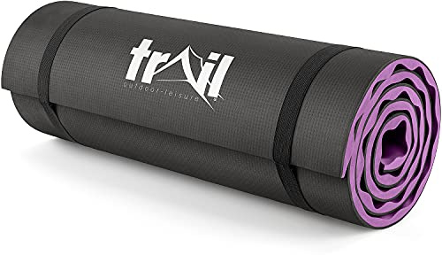 Trail Camping Mat With Comfort Contours 15mm Thick Foam Insulated Roll Pad (Purple)
